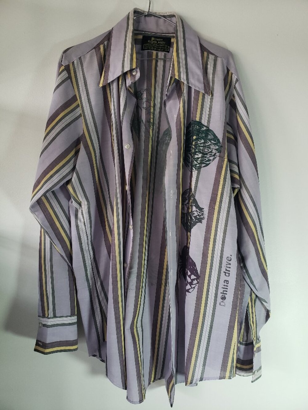 Dahlia Drive Handmade Screen Printed Vintage Button Up Striped Western Shirt